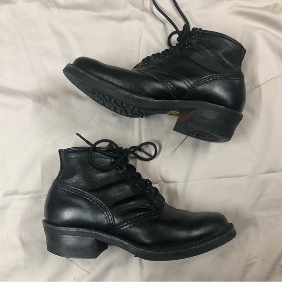 Men's Black Lace-Up Leather Boots